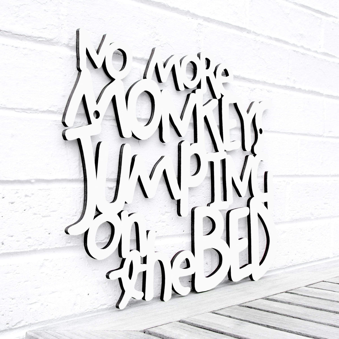 Spunky Fluff Proudly handmade in South Dakota, USA Medium / White No More Monkeys Jumping on the Bed