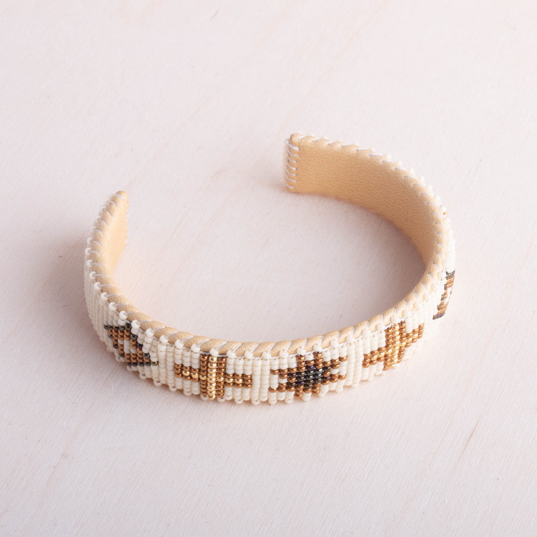Etkie Jewelry Noelle Beaded Glass Cuff -Small