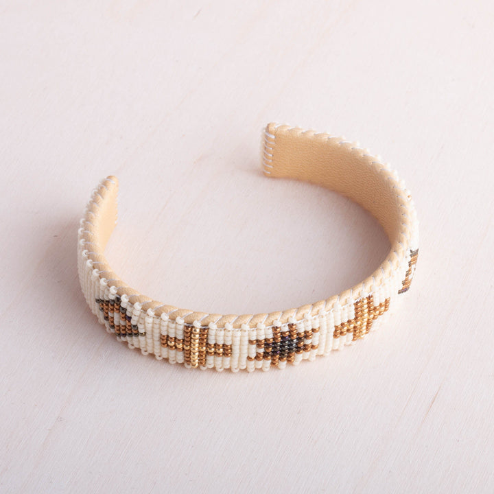 Etkie Jewelry Noelle Beaded Glass Cuff -Small