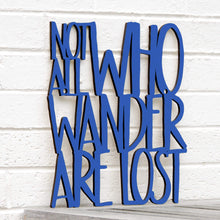 Load image into Gallery viewer, Spunky Fluff Proudly handmade in South Dakota, USA Medium / Cobalt Blue Not all Who Wander are Lost
