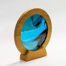 Load image into Gallery viewer, Exotic Sands Home Accents Medium Ocean Blue Sand Art in Cherry Frame
