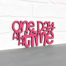 Load image into Gallery viewer, Spunky Fluff Proudly handmade in South Dakota, USA Small / Magenta &quot;One Day At A Time&quot; Decorative Wall Sign

