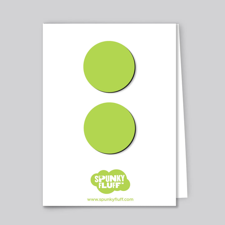 Spunky Fluff Proudly handmade in South Dakota, USA Pear Green Painted Dot Magnets, Large