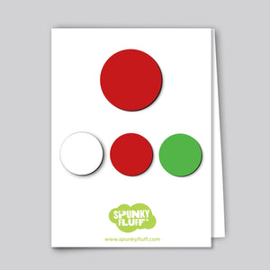 Spunky Fluff Proudly handmade in South Dakota, USA Christmas Traditional Painted Dot Magnets, Mixed