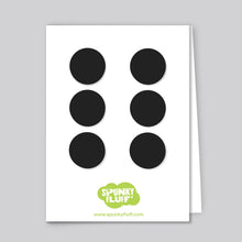 Load image into Gallery viewer, Spunky Fluff Proudly handmade in South Dakota, USA Black Painted Dot Magnets, Small
