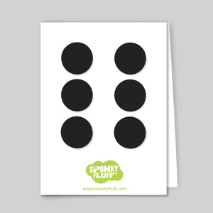 Spunky Fluff Proudly handmade in South Dakota, USA Black Painted Dot Magnets, Small