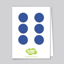 Load image into Gallery viewer, Spunky Fluff Proudly handmade in South Dakota, USA Cobalt Blue Painted Dot Magnets, Small
