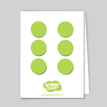 Load image into Gallery viewer, Spunky Fluff Proudly handmade in South Dakota, USA Pear Green Painted Dot Magnets, Small
