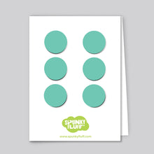 Load image into Gallery viewer, Spunky Fluff Proudly handmade in South Dakota, USA Turquoise Painted Dot Magnets, Small
