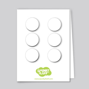 Spunky Fluff Proudly handmade in South Dakota, USA White Painted Dot Magnets, Small
