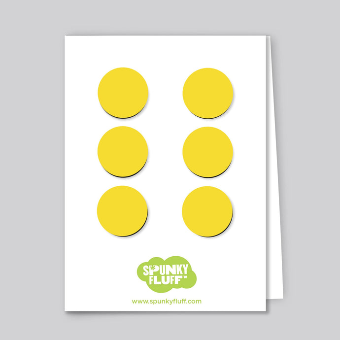 Spunky Fluff Proudly handmade in South Dakota, USA Yellow Painted Dot Magnets, Small