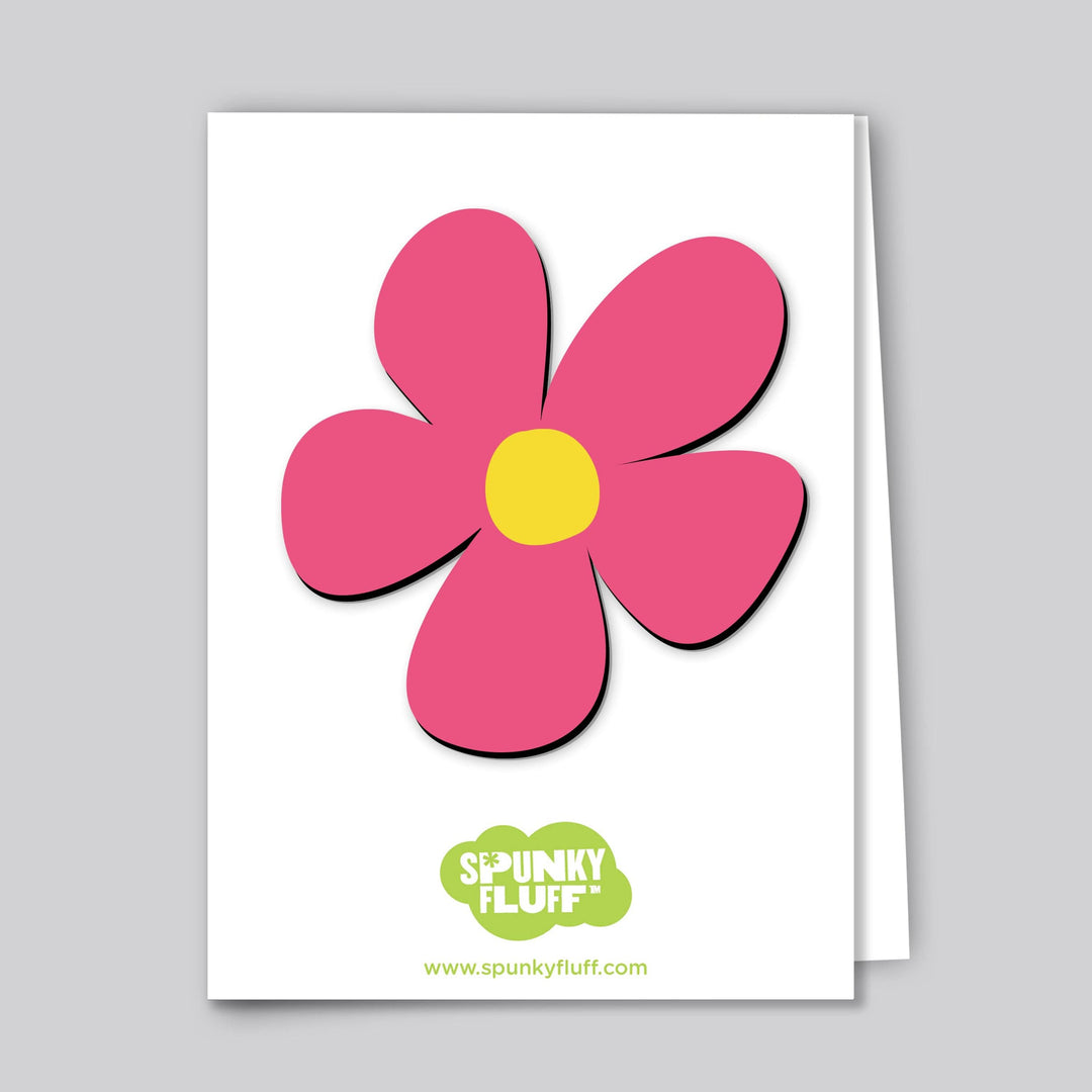 Spunky Fluff Proudly handmade in South Dakota, USA Magenta Painted Flower Magnet
