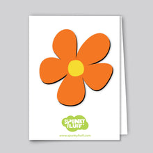 Load image into Gallery viewer, Spunky Fluff Proudly handmade in South Dakota, USA Orange Painted Flower Magnet
