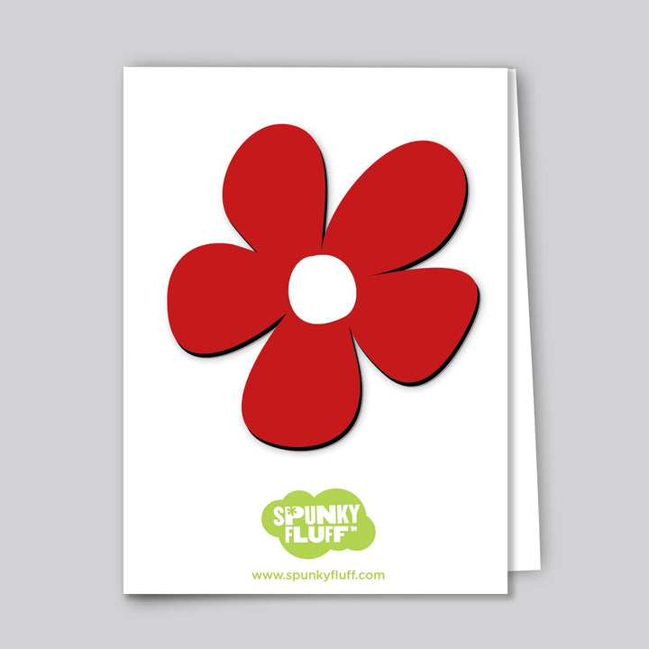 Spunky Fluff Proudly handmade in South Dakota, USA Red Painted Flower Magnet