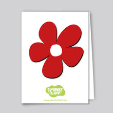 Load image into Gallery viewer, Spunky Fluff Proudly handmade in South Dakota, USA Red Painted Flower Magnet
