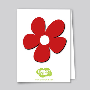 Spunky Fluff Proudly handmade in South Dakota, USA Red Painted Flower Magnet