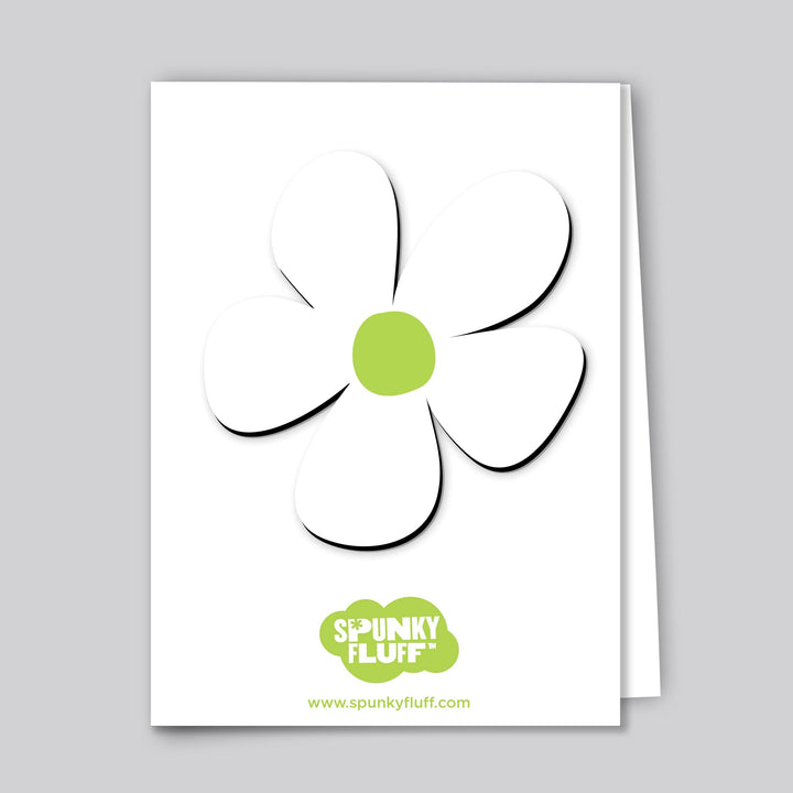 Spunky Fluff Proudly handmade in South Dakota, USA White Painted Flower Magnet