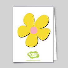Load image into Gallery viewer, Spunky Fluff Proudly handmade in South Dakota, USA Yellow Painted Flower Magnet
