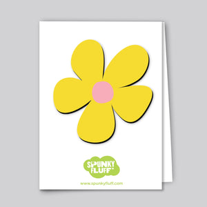 Spunky Fluff Proudly handmade in South Dakota, USA Yellow Painted Flower Magnet