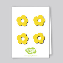 Load image into Gallery viewer, Spunky Fluff Proudly handmade in South Dakota, USA Yellow Painted Mini-Flower Magnets
