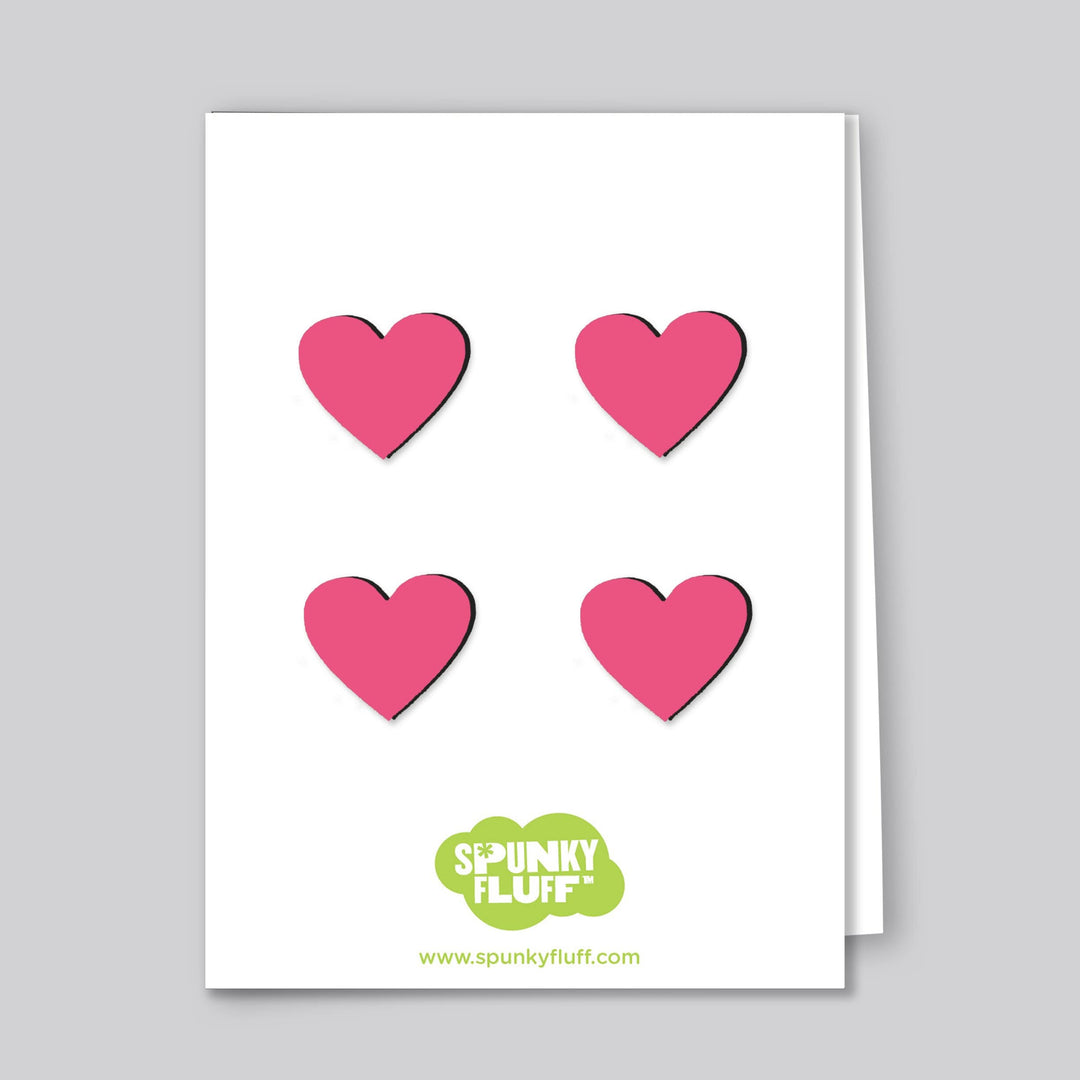 Spunky Fluff Proudly handmade in South Dakota, USA Magenta Painted Mini-heart Magnets