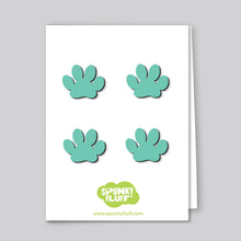 Load image into Gallery viewer, Spunky Fluff Proudly handmade in South Dakota, USA Teal Painted Mini-Paw Magnets
