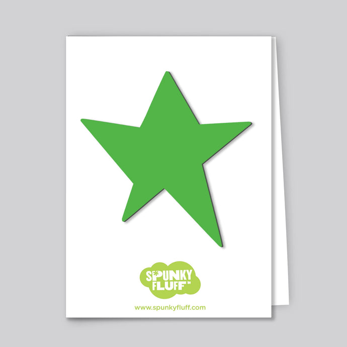 Spunky Fluff Proudly handmade in South Dakota, USA Grass Green Painted Star Magnet