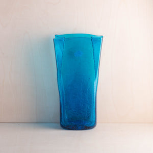 Blenko Turquoise Paper Bag Vase