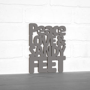 Spunky Fluff Proudly handmade in South Dakota, USA Small / Charcoal Gray Peace, Love And Sandy Feet