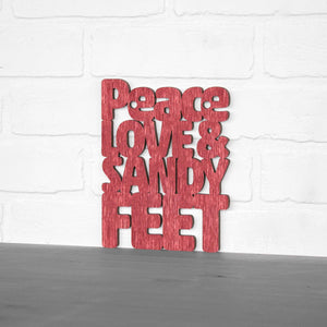 Spunky Fluff Proudly handmade in South Dakota, USA Small / Weathered Red Peace, Love And Sandy Feet
