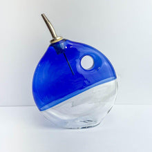 Load image into Gallery viewer, Boise Art Glass Proudly Handmade in Idaho, USA Blue Pyrex Glass Olive Oil Bottle
