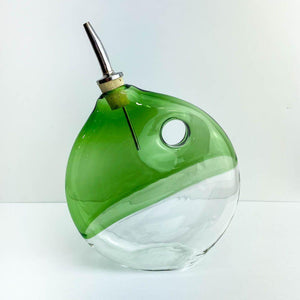 Boise Art Glass Proudly Handmade in Idaho, USA Green Pyrex Glass Olive Oil Bottle