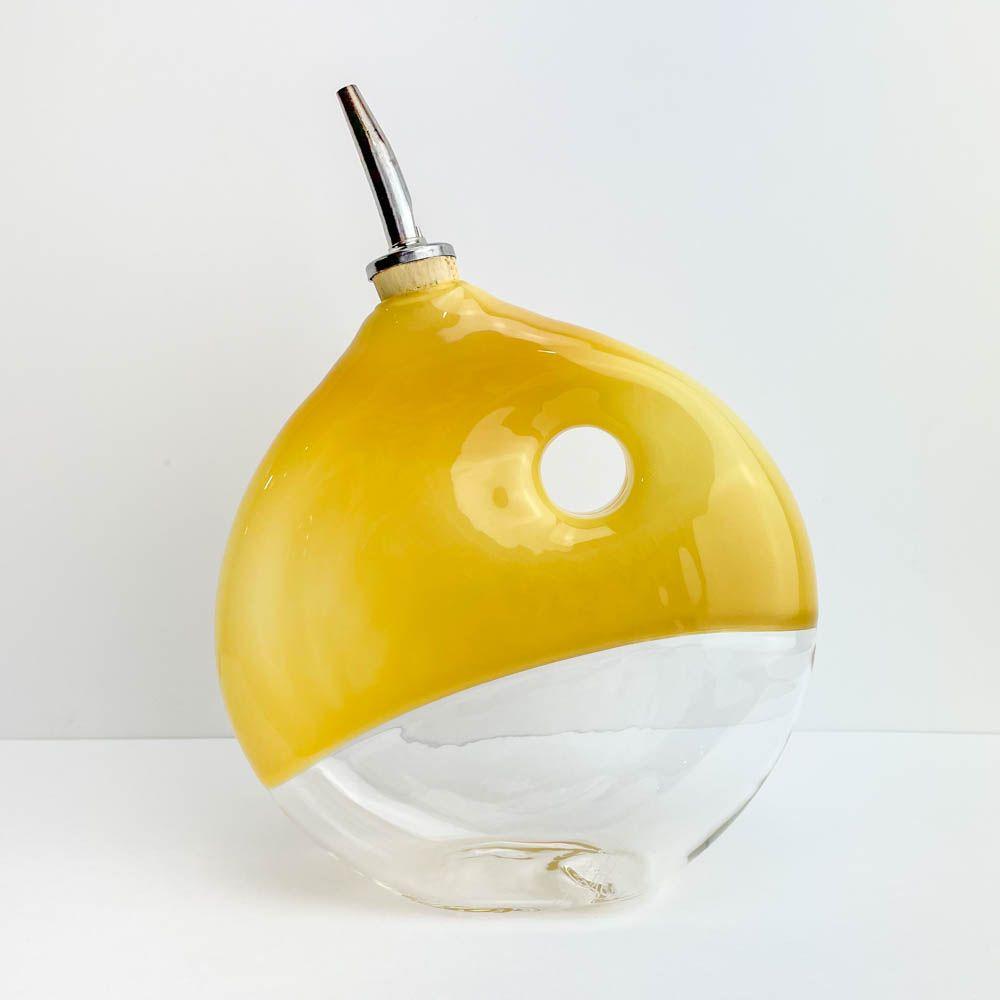 Boise Art Glass Proudly Handmade in Idaho, USA Saffron Pyrex Glass Olive Oil Bottle