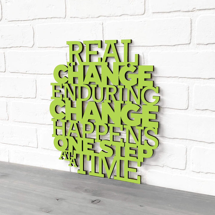 Spunky Fluff Proudly Handmade in South Dakota, USA Medium / Pear Green Real Change Happens One Step At A Time-RBG