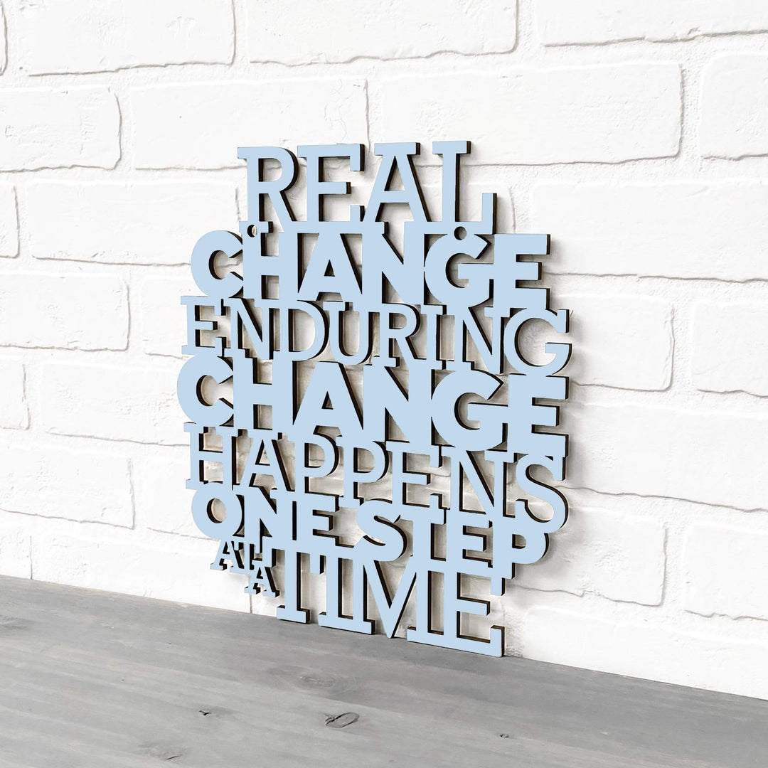 Spunky Fluff Proudly Handmade in South Dakota, USA Medium / Powder Real Change Happens One Step At A Time-RBG