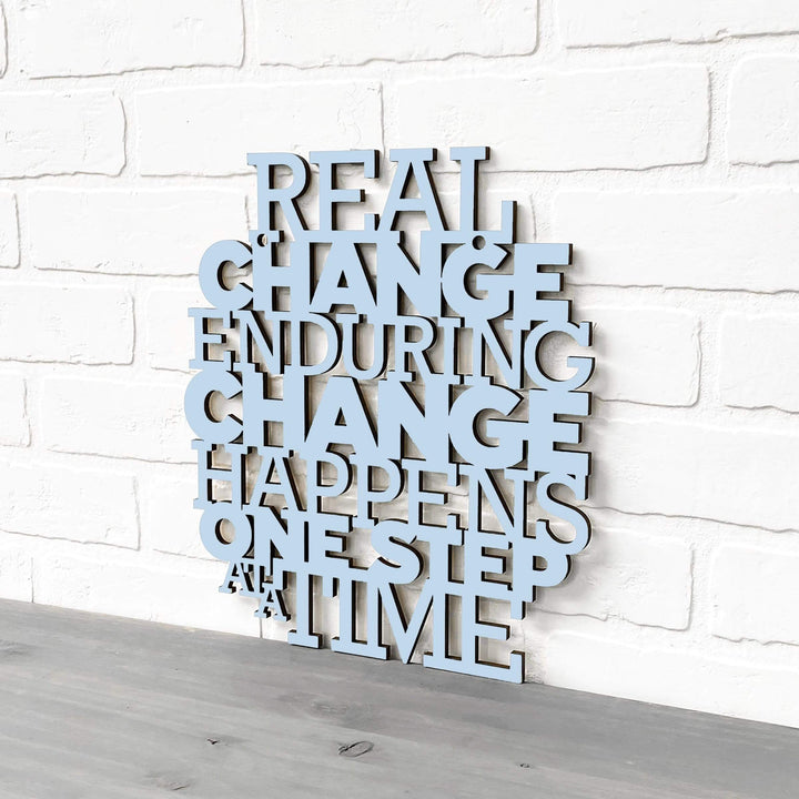 Spunky Fluff Proudly Handmade in South Dakota, USA Medium / Powder Real Change Happens One Step At A Time-RBG