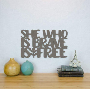 Spunky Fluff Proudly Handmade in South Dakota, USA Medium / Charcoal Gray She Who Is Brave Is Free
