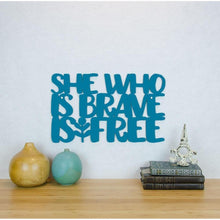 Load image into Gallery viewer, Spunky Fluff Proudly Handmade in South Dakota, USA Medium / Teal She Who Is Brave Is Free

