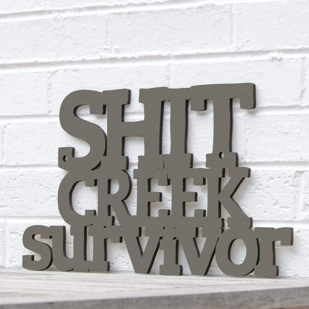 Spunky Fluff Proudly Handmade in South Dakota, USA Small / Charcoal Gray Shit Creek Survivor