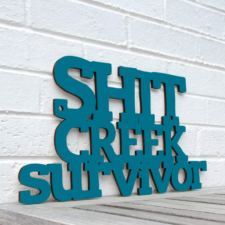 Spunky Fluff Proudly Handmade in South Dakota, USA Small / Teal Shit Creek Survivor