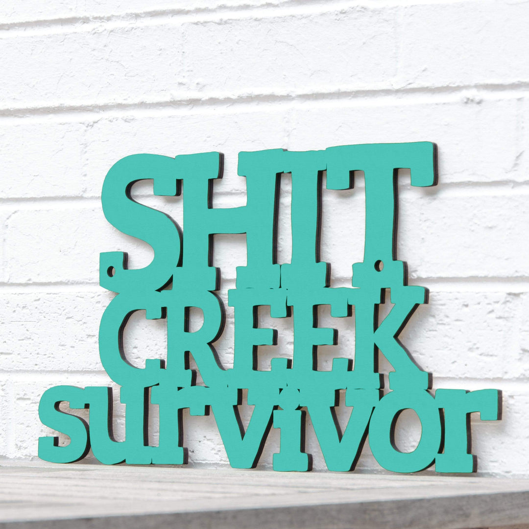 Spunky Fluff Proudly Handmade in South Dakota, USA Small / Turquoise Shit Creek Survivor