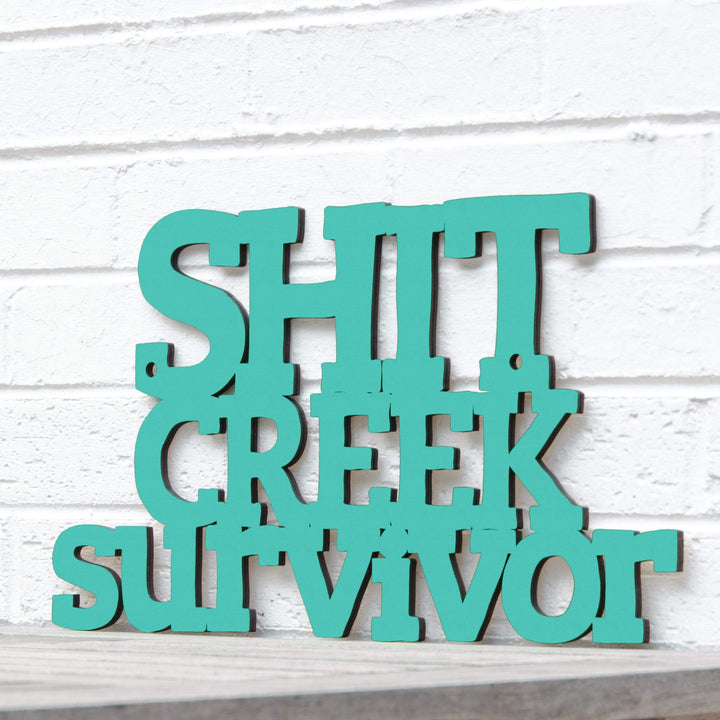 Spunky Fluff Proudly Handmade in South Dakota, USA Small / Turquoise Shit Creek Survivor