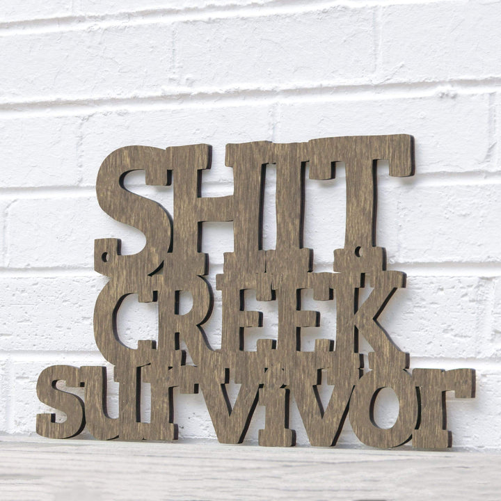 Spunky Fluff Proudly Handmade in South Dakota, USA Small / Weathered Brown Shit Creek Survivor
