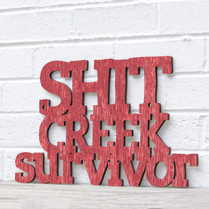 Spunky Fluff Proudly Handmade in South Dakota, USA Small / Weathered Red Shit Creek Survivor