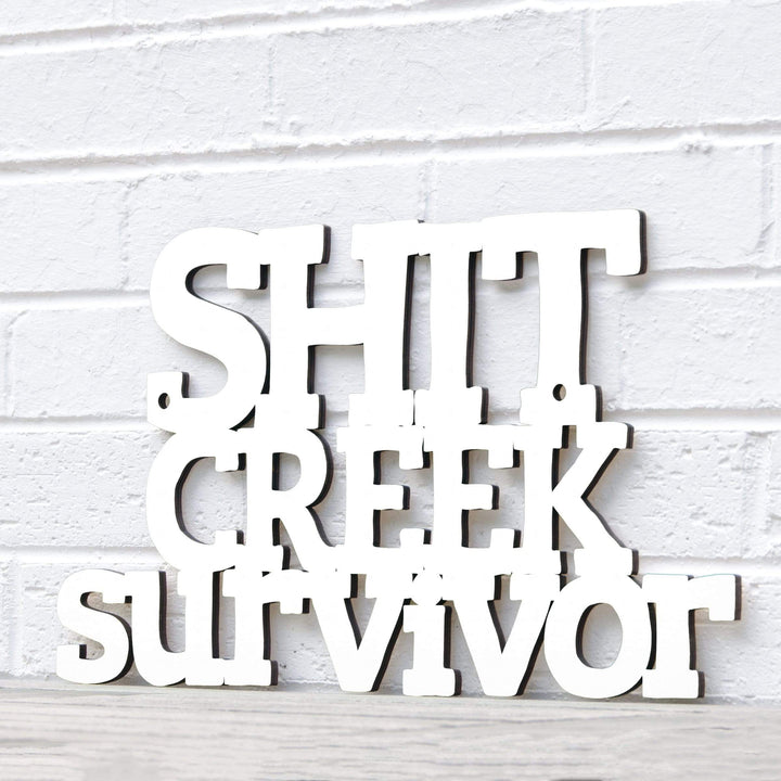 Spunky Fluff Proudly Handmade in South Dakota, USA Small / White Shit Creek Survivor