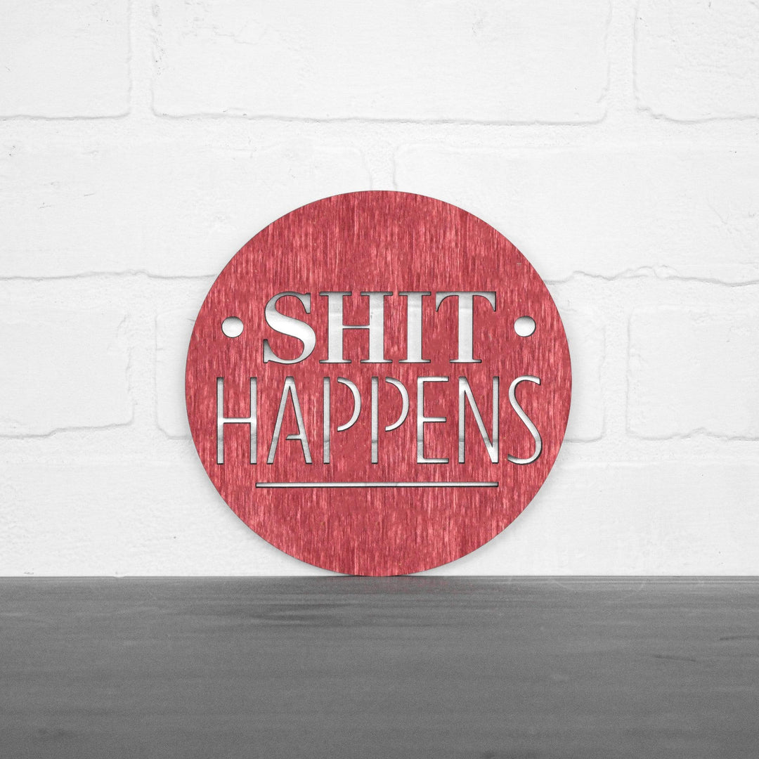 Spunky Fluff Proudly Handmade in South Dakota, USA Small / Weathered Red Shit Happens
