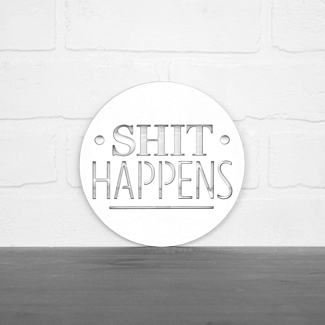 Spunky Fluff Proudly Handmade in South Dakota, USA Small / White Shit Happens