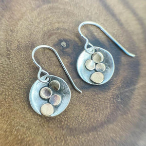 Joanna Craft Jewelry Proudly Handmade in California, USA Simple Circle Silver and Copper Earring