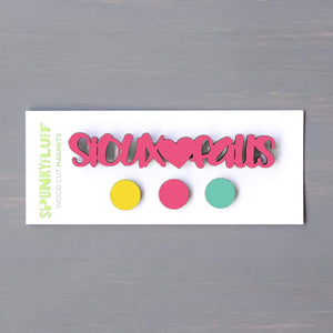 Spunky Fluff Proudly handmade in South Dakota, USA Kids of All Ages Sioux <3 Falls-Tiny Word Magnet Set