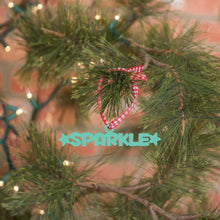 Load image into Gallery viewer, Spunky Fluff Proudly Handmade in South Dakota, USA Sparkle Tiny Word Ornament
